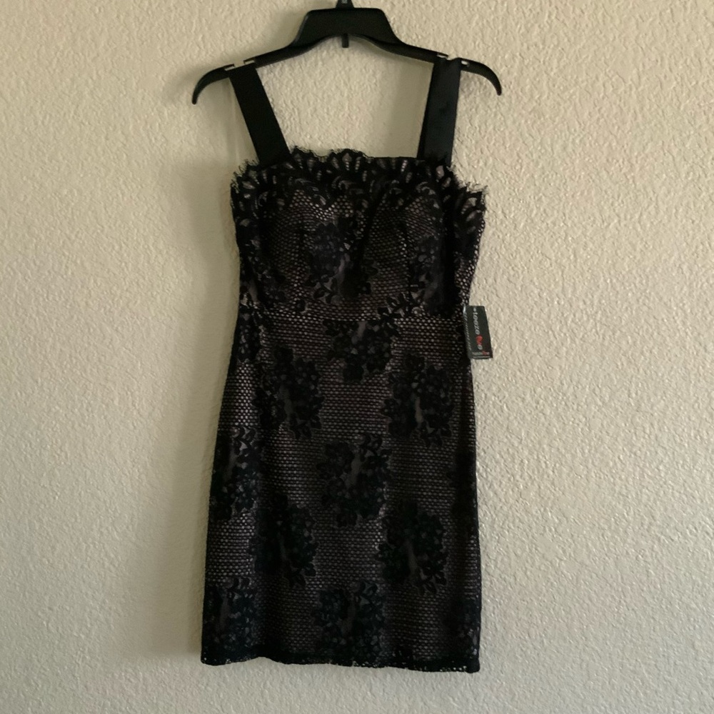 Teeze me black & nude lace fitted dress